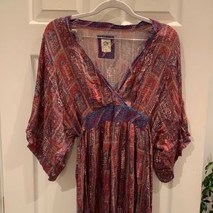 Anthropologie bohemian kimono midi dress, Sz M